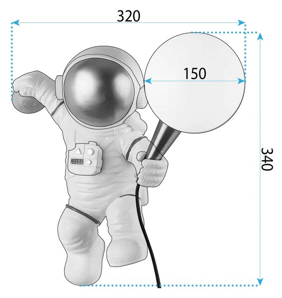 STENSKA SVETILKA ASTRONAVT APP1804-1W COSMO