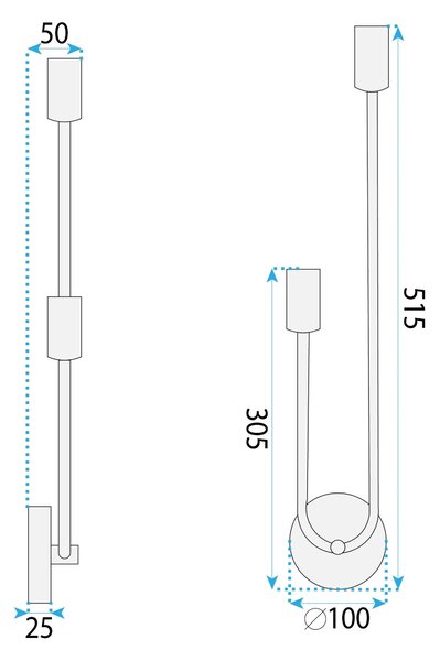 Stenska svetilka APP1148-2W zlata
