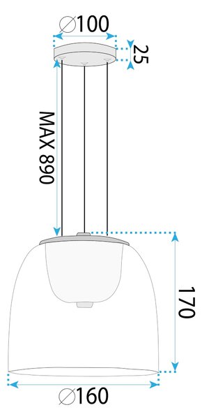 Viseča LED svetilka APP1689-1PC A Gold