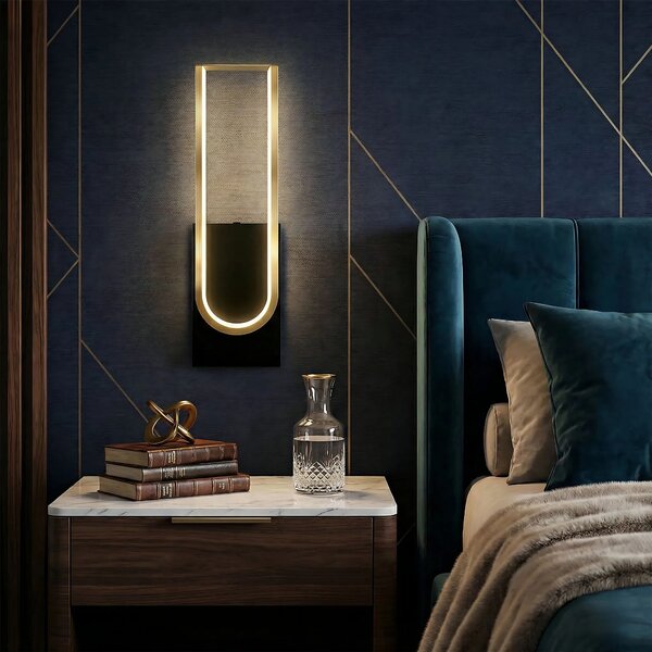 Stenska svetilka LED APP1782-W Brush Gold/Black