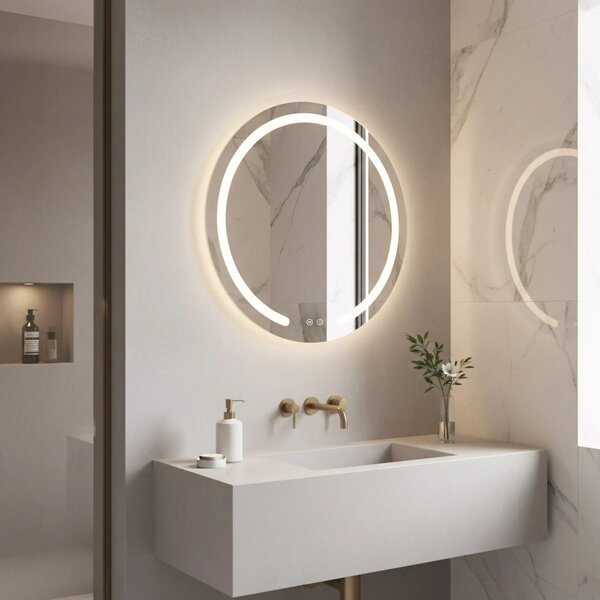 Stensko ogledalo LED 50cm Modern