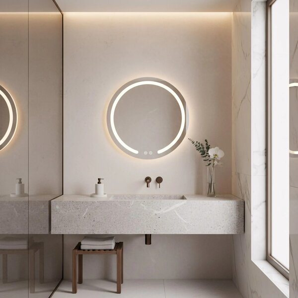 Stensko ogledalo LED 50cm Modern