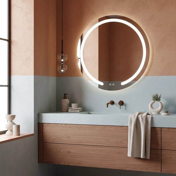 Stensko ogledalo LED 70cm Modern