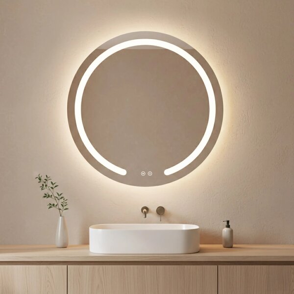 Stensko ogledalo LED 70cm Modern