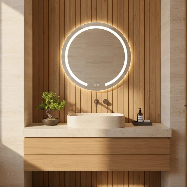 Stensko ogledalo LED 50cm Modern