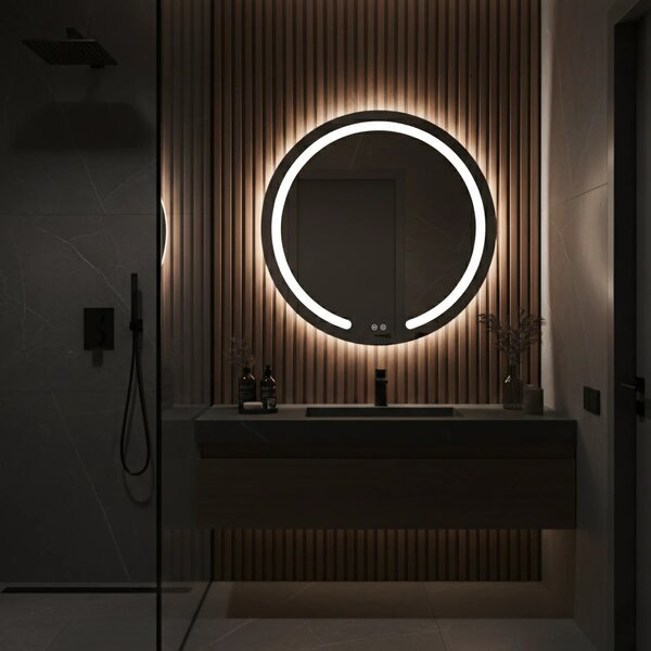 Stensko ogledalo LED 70cm Modern