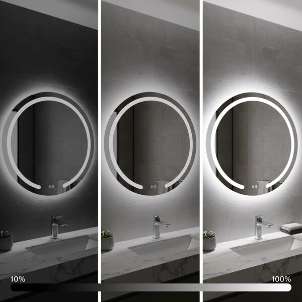Stensko ogledalo LED 50cm Modern