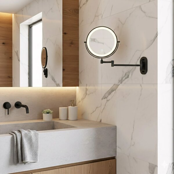 Stensko ogledalo LED Glow Black