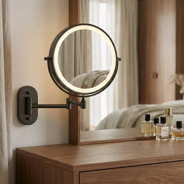 Stensko ogledalo LED Glow Black