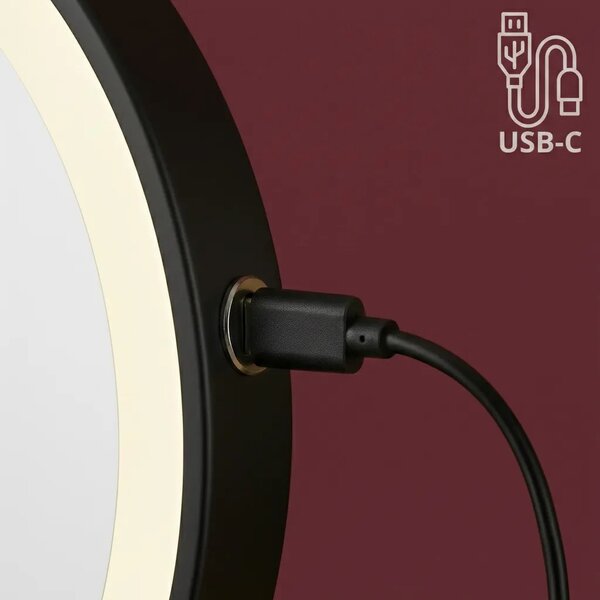 Stensko ogledalo LED Glow Black