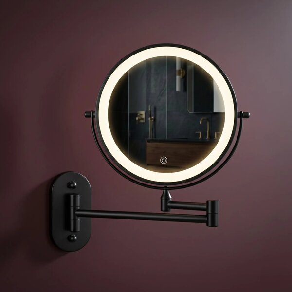 Stensko ogledalo LED Glow Black