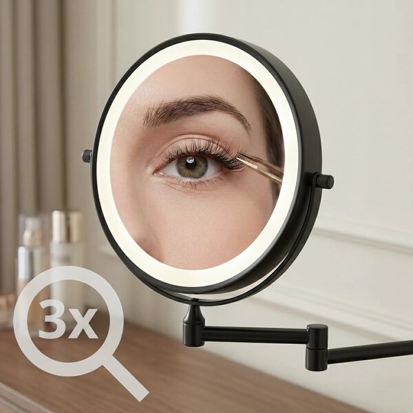 Stensko ogledalo LED Glow Black