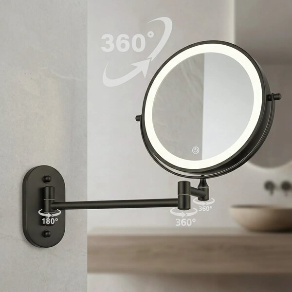 Stensko ogledalo LED Glow Black