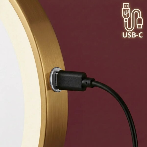 Stensko ogledalo LED Glow Old Gold
