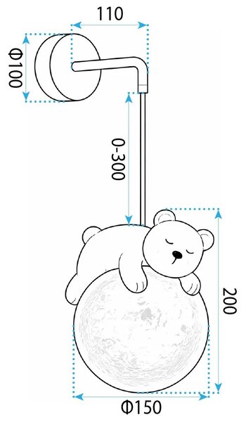 STENSKA SVETILKA WHITE BEAR G161-1W