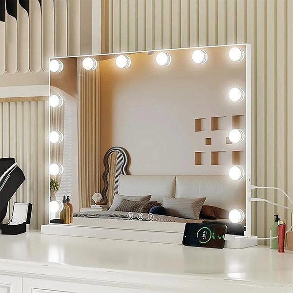 Stensko ogledalo LED HOLLYWOOD White