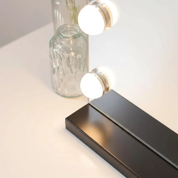Stensko ogledalo LED HOLLYWOOD Black