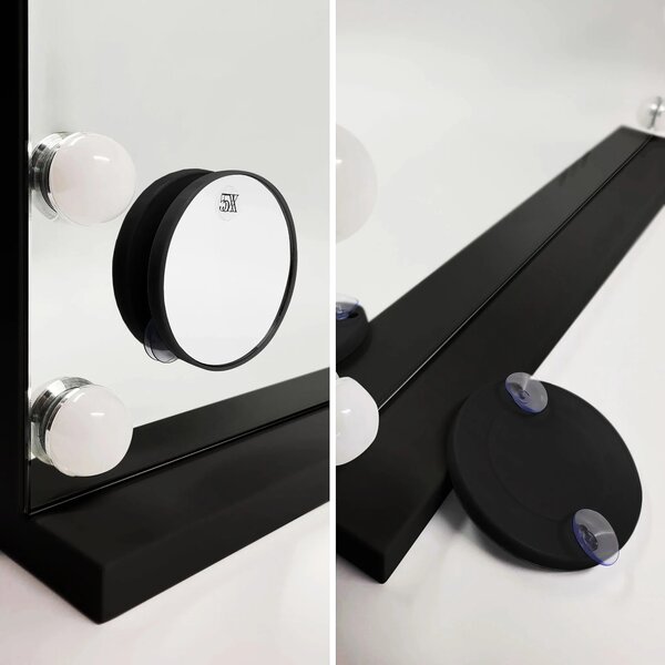 Stensko ogledalo LED HOLLYWOOD Black