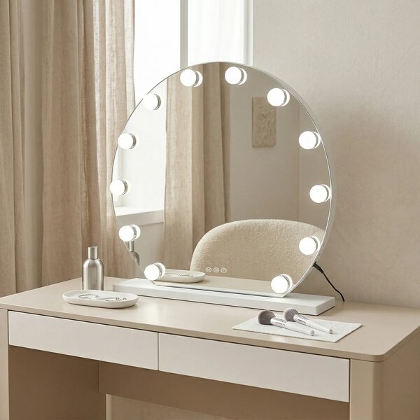 Stensko ogledalo LED HOLLYWOOD White 50 cm