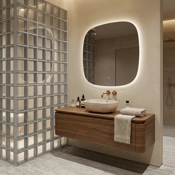 Stensko ogledalo LED 70x70cm TOP