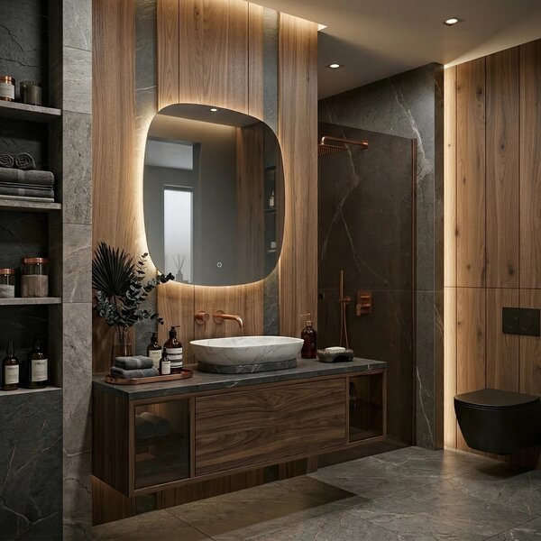 Stensko ogledalo LED 70x70cm TOP