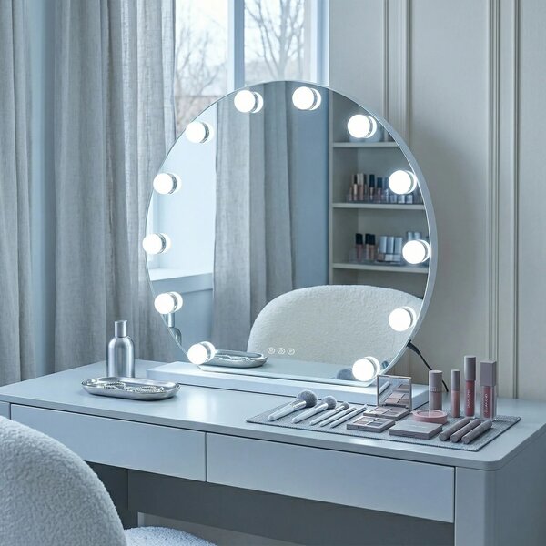 Stensko ogledalo LED HOLLYWOOD White 50 cm