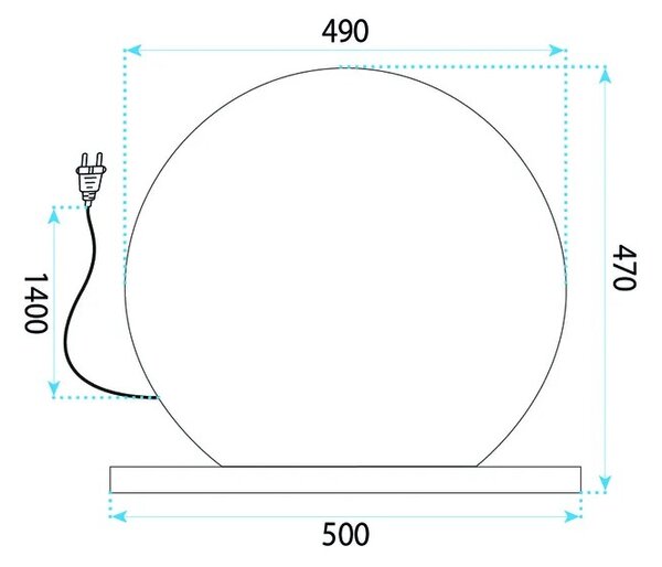 Stensko ogledalo LED HOLLYWOOD White 50 cm