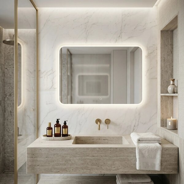 Stensko ogledalo LED 80x60cm TOP-3