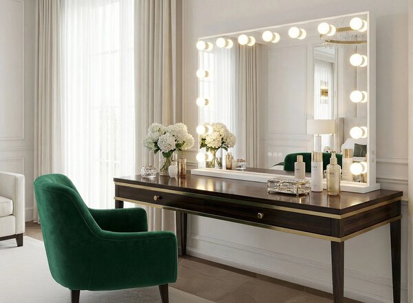 Stensko ogledalo LED HOLLYWOOD White 80x60