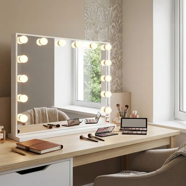 Stensko ogledalo LED HOLLYWOOD White 80x60