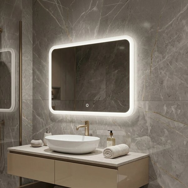 Stensko ogledalo LED 80x60cm TOP-3