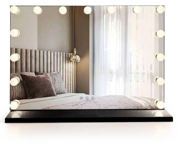 Stensko ogledalo LED HOLLYWOOD Black 80x60
