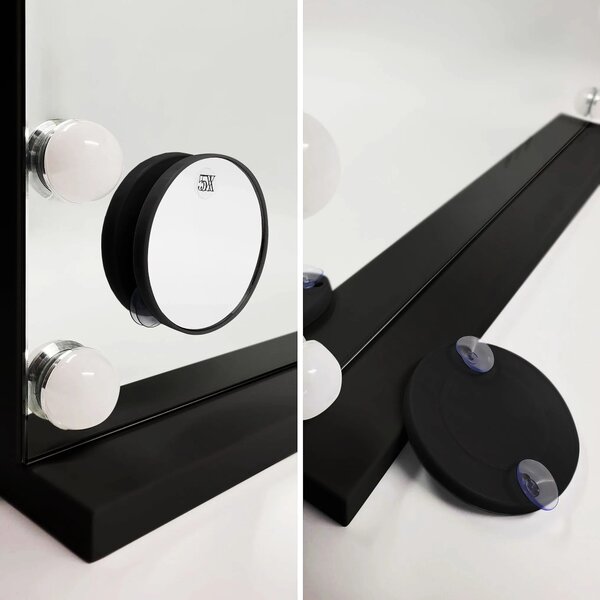 Stensko ogledalo LED HOLLYWOOD Black 80x60