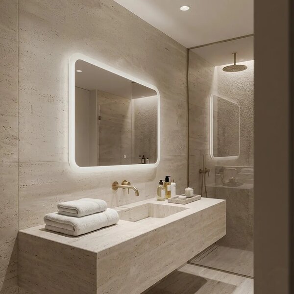 Stensko ogledalo LED 80x60cm TOP-3