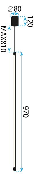 Stropna svetilka LED APP1413-C BLACK 100cm