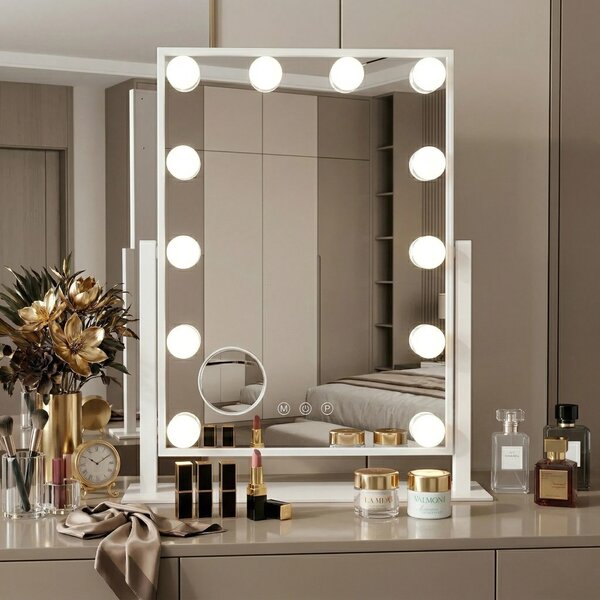 Stensko ogledalo LED HOLLYWOOD White 30x40
