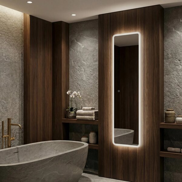Stensko ogledalo LED 150x50cm MOL-SQ