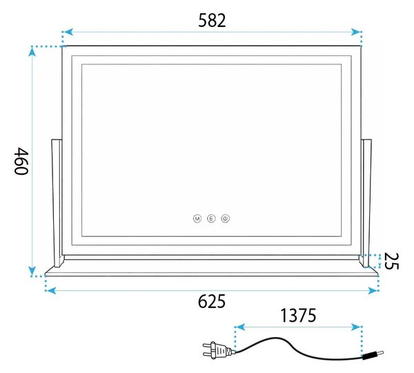 Stensko ogledalo LED STUDIO White 58x45