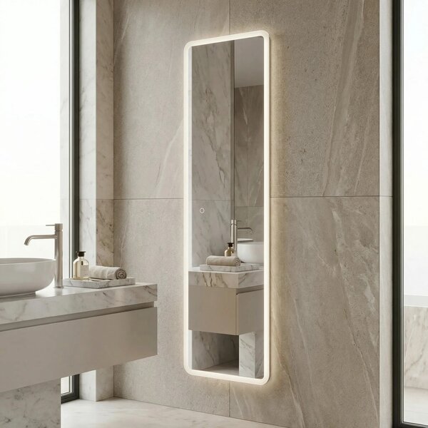 Stensko ogledalo LED 150x50cm MOL-SQ