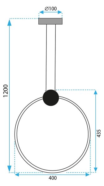 Stropna svetilka LED APP1395-CP BLACK 40cm