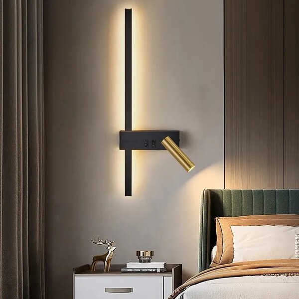 Stenska svetilka APP1439-2-W LEFT BLACK GOLD