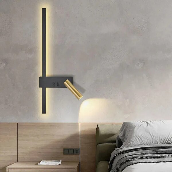 Stenska svetilka APP1439-2-W LEFT BLACK GOLD