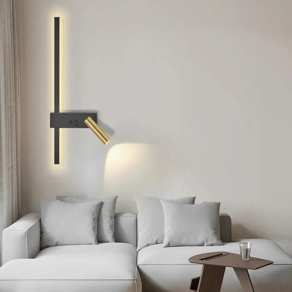 Stenska svetilka APP1439-2-W LEFT BLACK GOLD