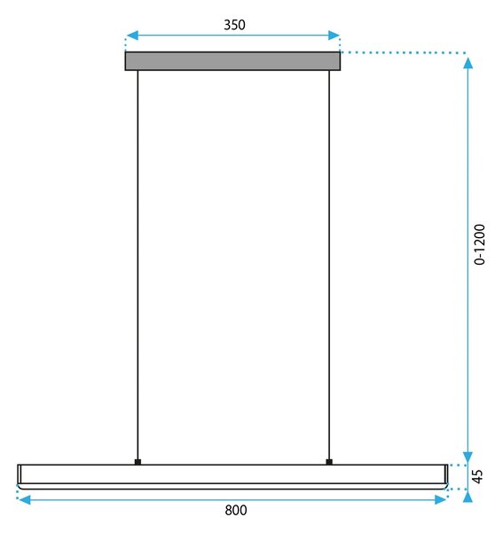 Led obesek stropna svetilka APP1447-CP BLACK 80cm
