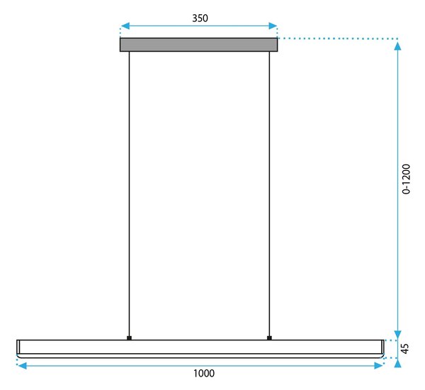 Led obesek stropna svetilka APP1448-CP BLACK 100cm