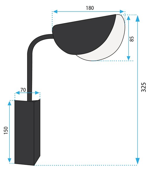 Stenska svetilka APP1262-1W Black