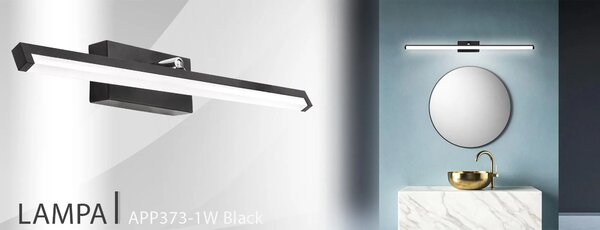 LED KOPALNICA STENSKA SVETILKA NAD OGLEDALOM 12W 50CM APP373-1W ČRNA
