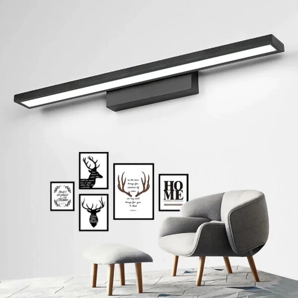 STENSKA SVETILKA ZA KOPALNICO VODILA 60CM APP840-1W RAVNA ČRNA