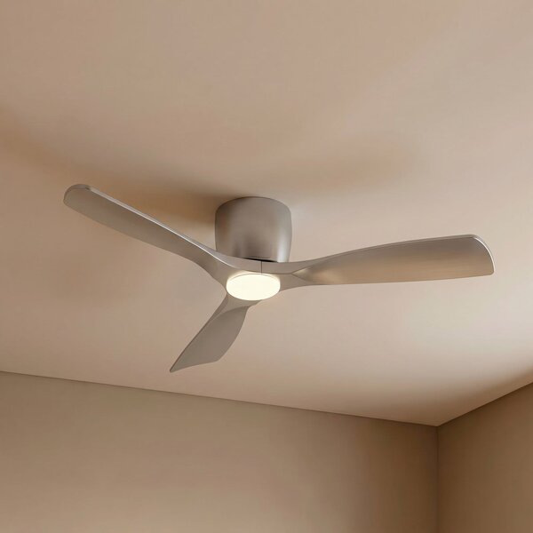 Lucande pametni LED stropni ventilator Moneno, srebrn, DC, Tuya, zatemnjen, Kovinska, Dnevna soba / jedilnica, Kovina, Sodobni