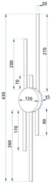 Stenska svetilka LED APP1437-W BLACK GOLD